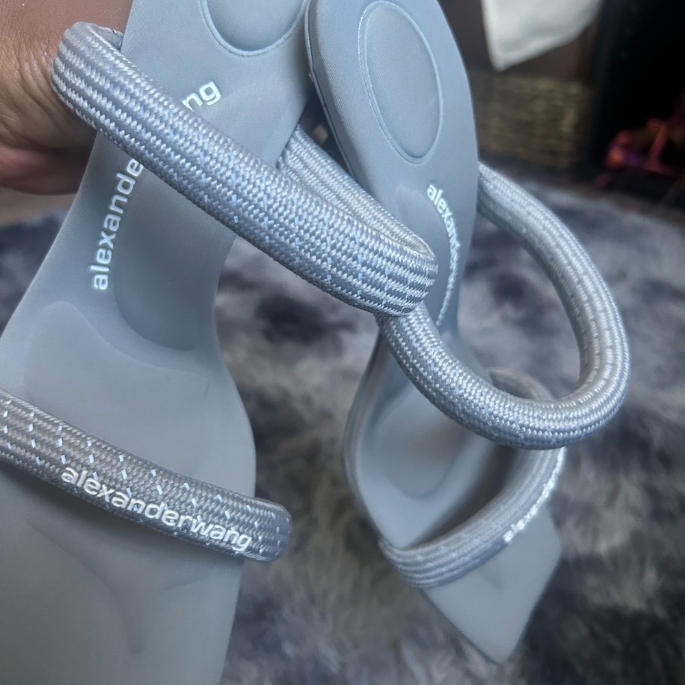 Alexander Wang Metallic Gray Strappy Heels